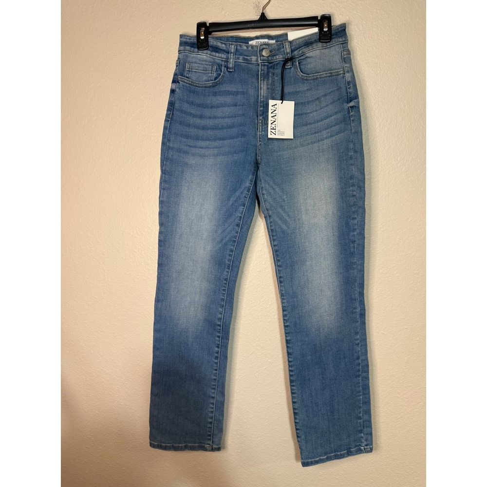 Zenana Womens High Rise Straight Leg Jeans Light Wash Size 29 NWT